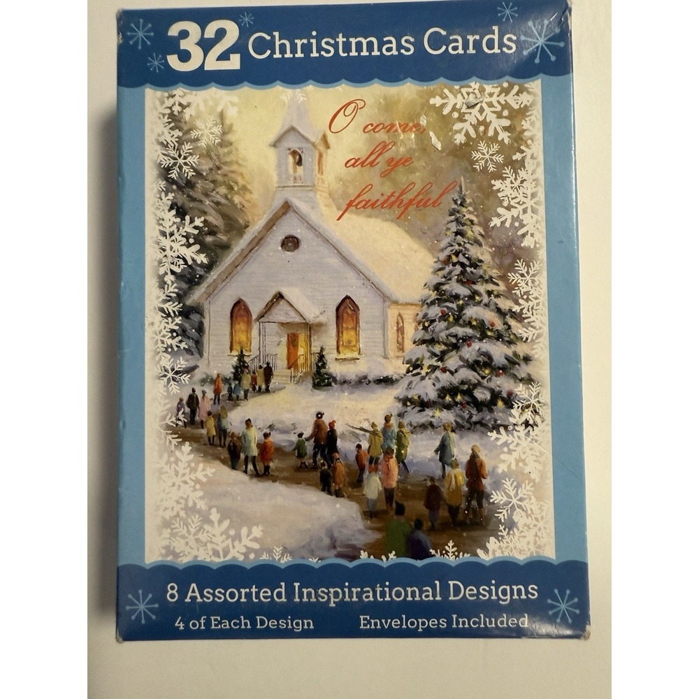 32 Count Christmas Cards 4 Designs 32 Count With Envelopes